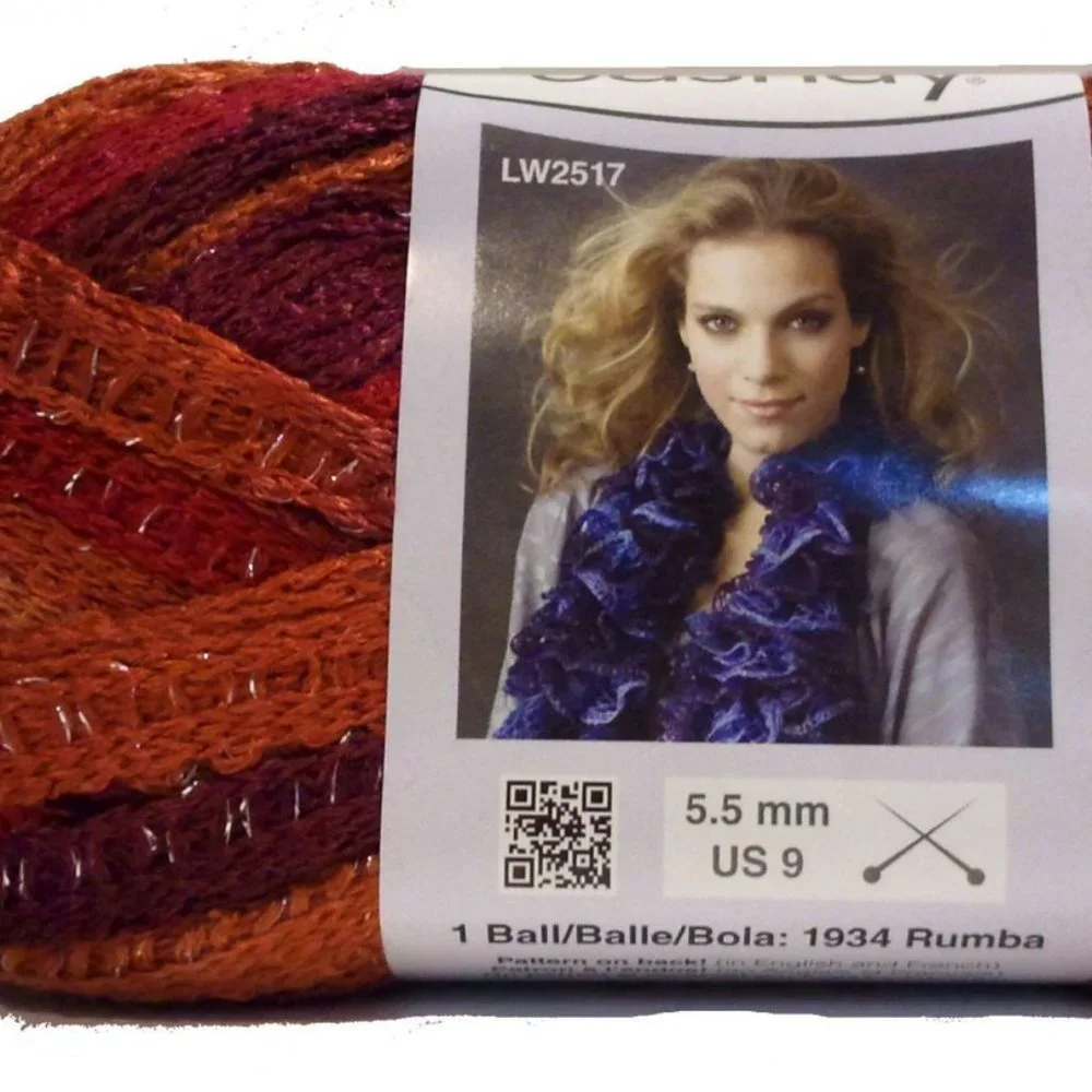 Artisan Handcrafted Ruffled Crochet / Knit Scarf Burgandy Rustic Orange